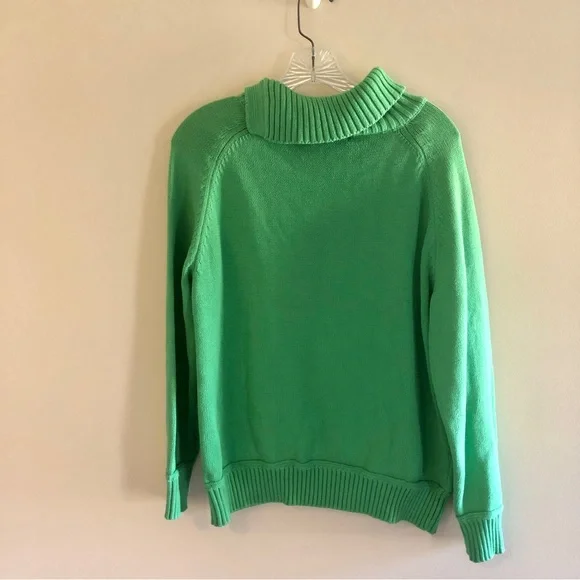 Vintage Y2K Karen Scott Kelly Green Buttoned Sweater - Picture 2 of 8